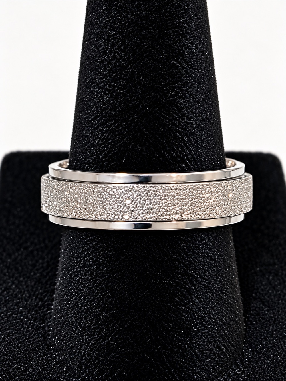 🥳BOGO Fidget Ring Stainless Steel Sparkly Silver Band Spinner | Size 8 | NWT!